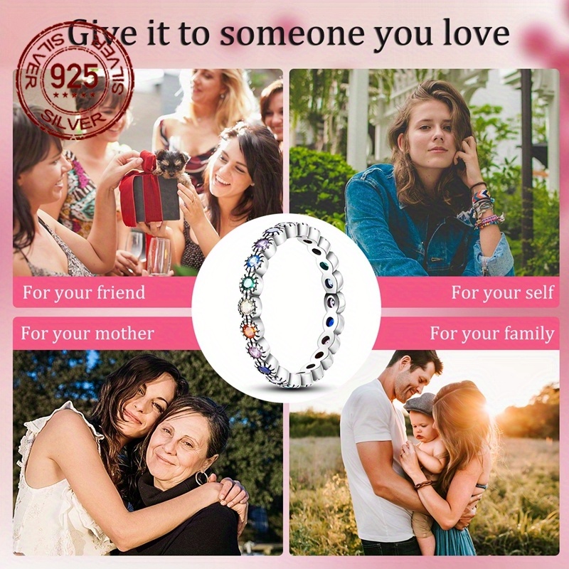 925 Silver Round Ball Zirconia Ring Set Hypoallergenic Wedding Party